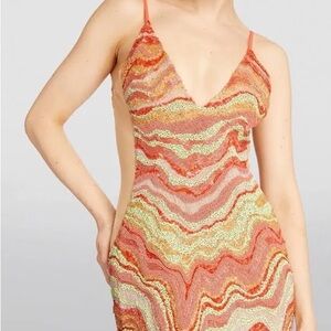 Cult gaia Leticia sleeveless beaded gown